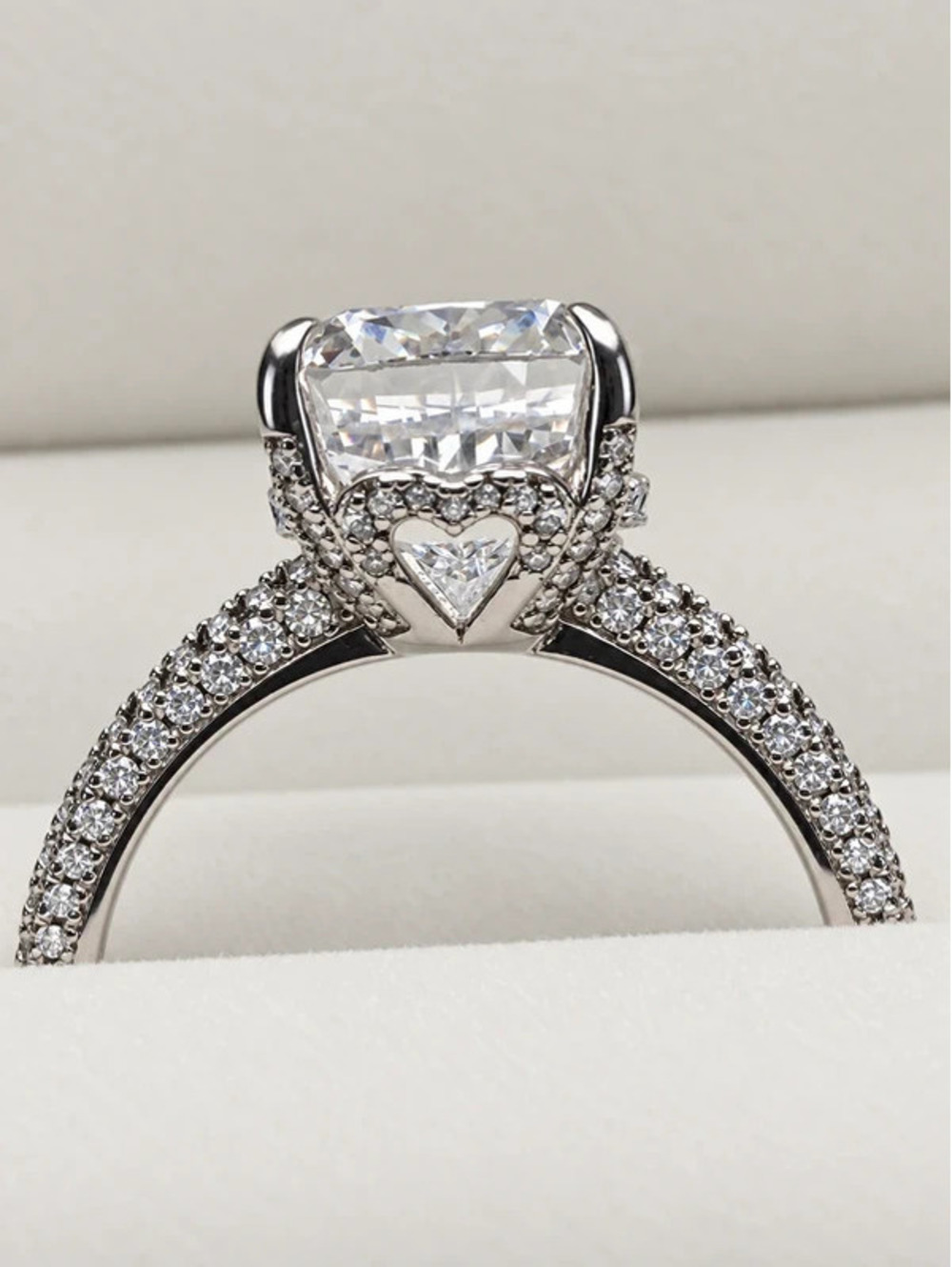 #811 Rodiffy 4 CT Lab-Created Moissanite 925 Silver Ring Size 8.5 - Picture 2 of 4
